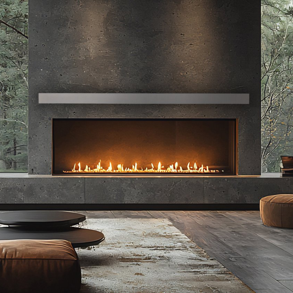 Lexington Hearth 7214 H6-5-LH-MG Horizon 5' Mystic Gray (6”) Concrete Mantel